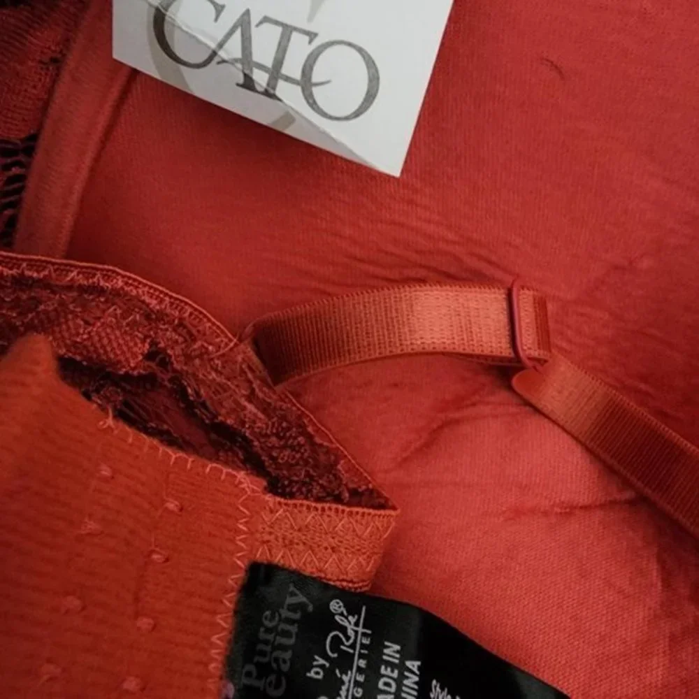 NWT Rene Rofe Cato‎ 38B Bra Padded Pure Beauty Red Underwire - Picture 5 of 5